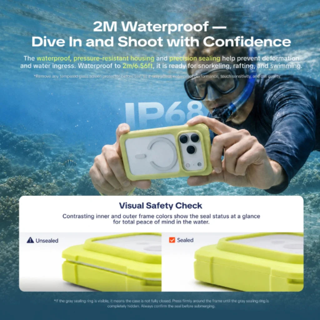 PGYTECH Waterproof Photography Case (iPhone 17 Pro-Midnight Black) P-PG-161
