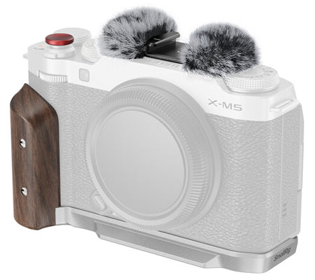 SmallRig L-Shape Mount Plate with Wooden Handle for FUJIFILM X-M5 (Sliver) 5261