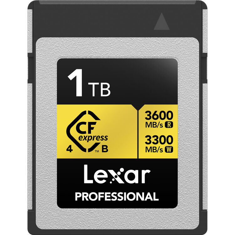 LEXAR CFEXPRESS 4.0 TYPE B Card Gold Series 1TB W 3300MB/s R 3600MB/s  LCXEXP4001T-RNENG
