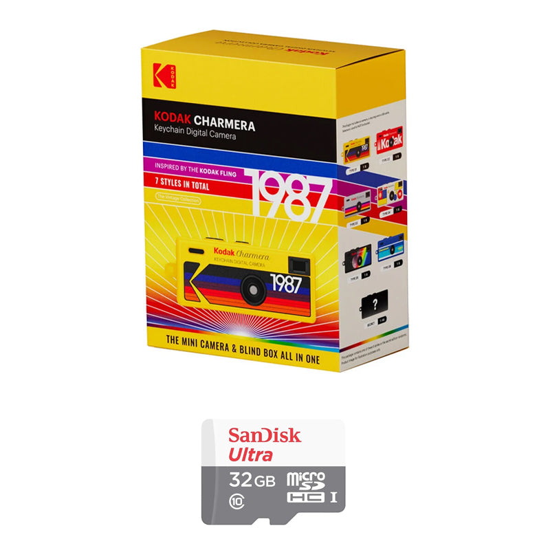 Kodak Charmera Key Chain Digital Camera (Random Style Blind Box) with Sandisk Ultra MicroSD 32GB