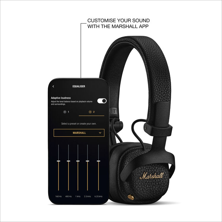 Marshall Milton A.N.C. Wireless Noise-Canceling On-Ear Headphones (Black)