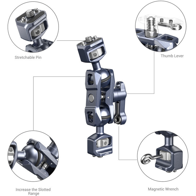 SmallRig Magic Arm with Dual Ball Heads (1/4”-20 Screws) 3873