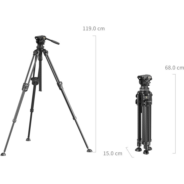 SmallRig Lightweight Video Carbon Fiber Tripod Kit AD-50 Pro 4420