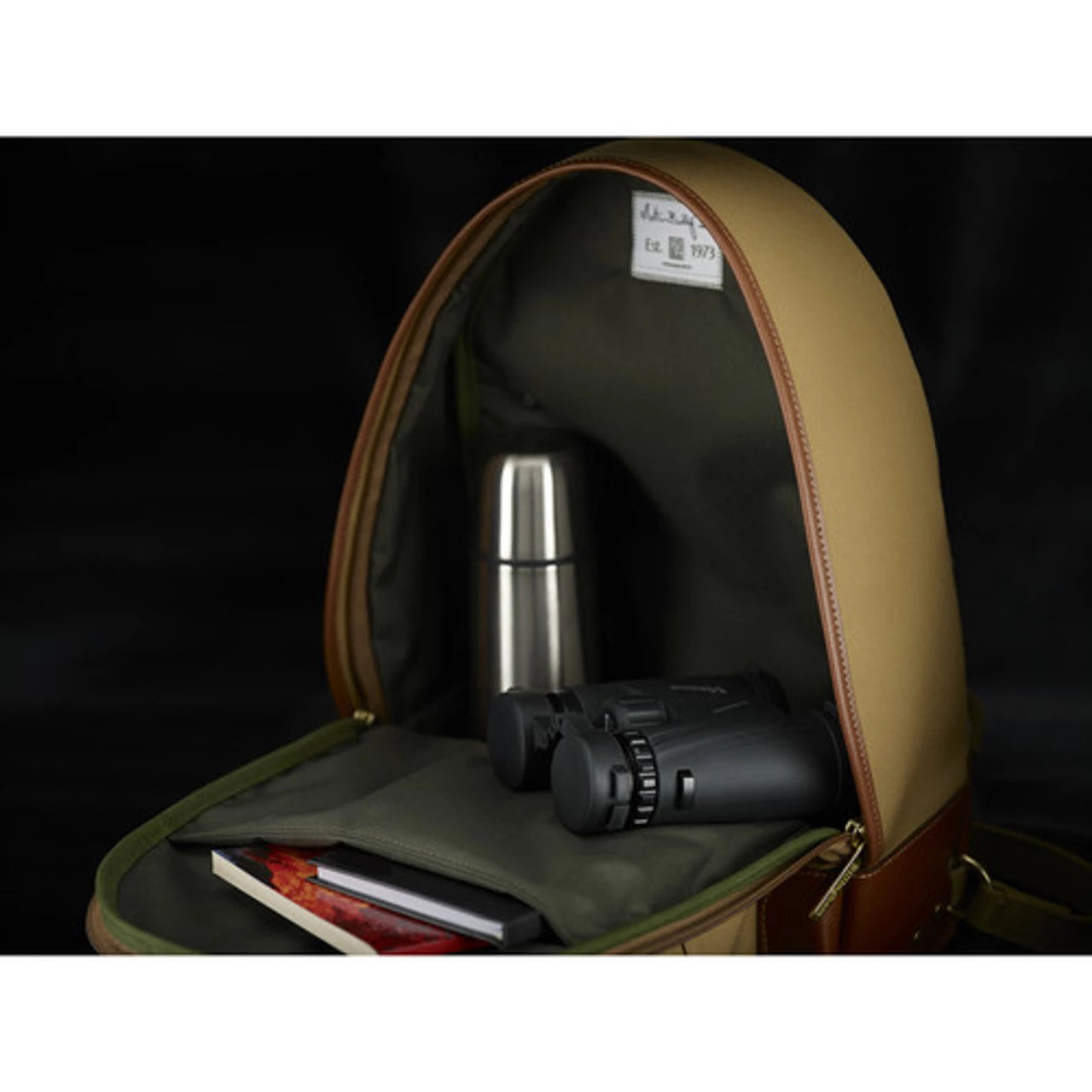 Billingham 35 RUCKSACK - Sage FibreNyte / Chocolate Leather (Olive Lining)