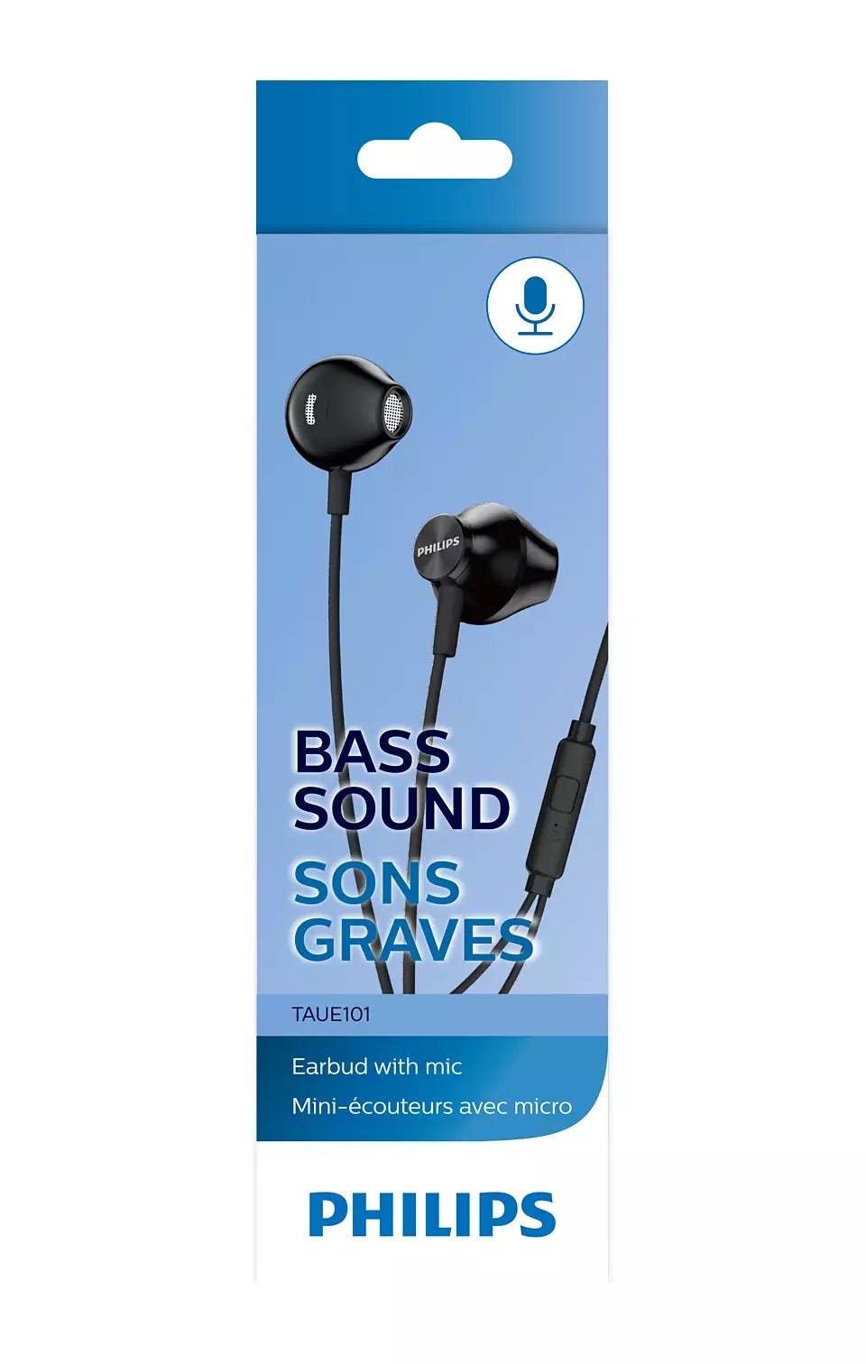 Earphone PHILIPS TAUE101BK With Mic Original - Black
