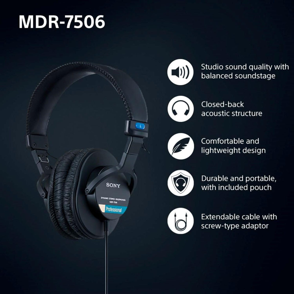 Sony MDR-7506 Professional Sound Monitor Headphones