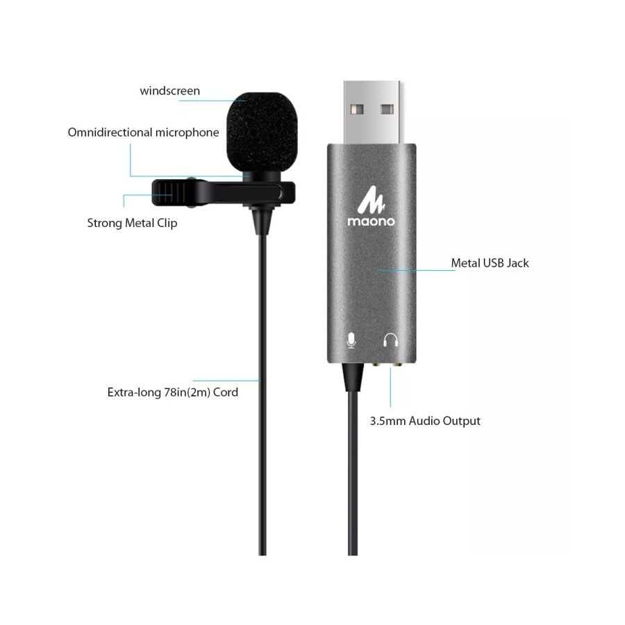 Maono AU-UL20 USB Lavalier Microphone