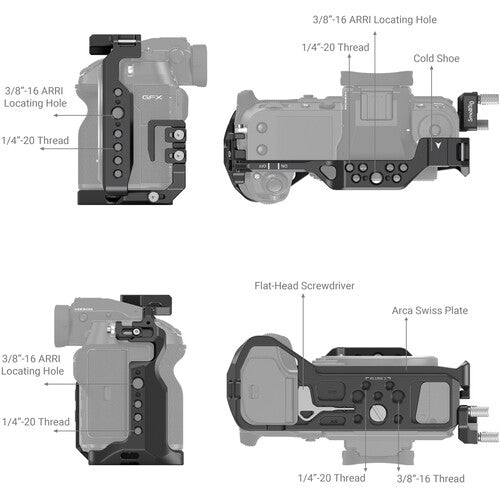 SmallRig Cage & Cable Clamp for FUJIFILM GFX100S/GFX50S II 3715