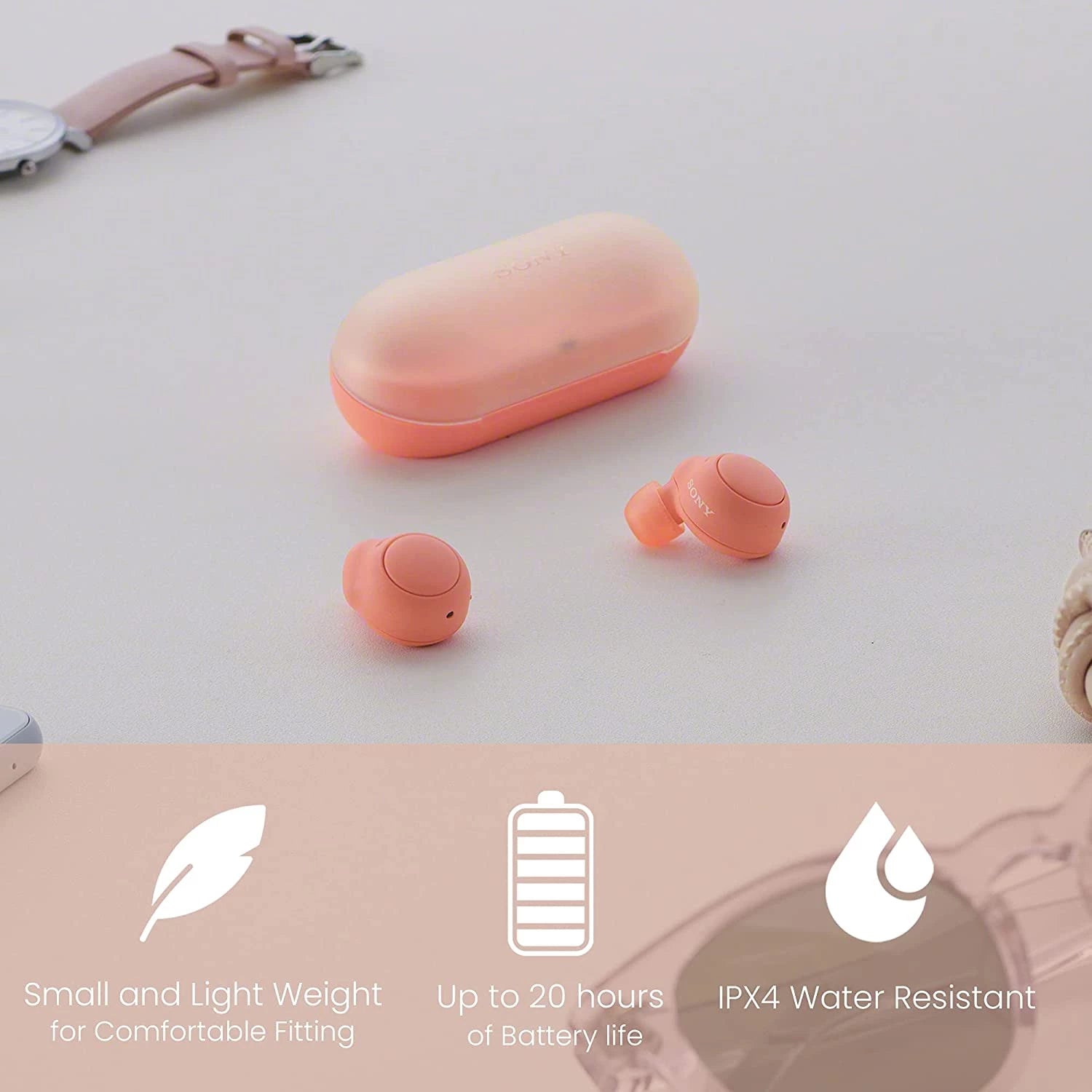 SONY WF-C500 Truly Wireless Headphones Orange