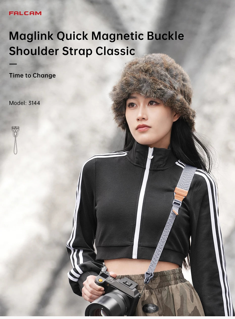 FALCAM Maglink Quick Magnetic Buckle Shoulder Strap Classic (Grey) 3144