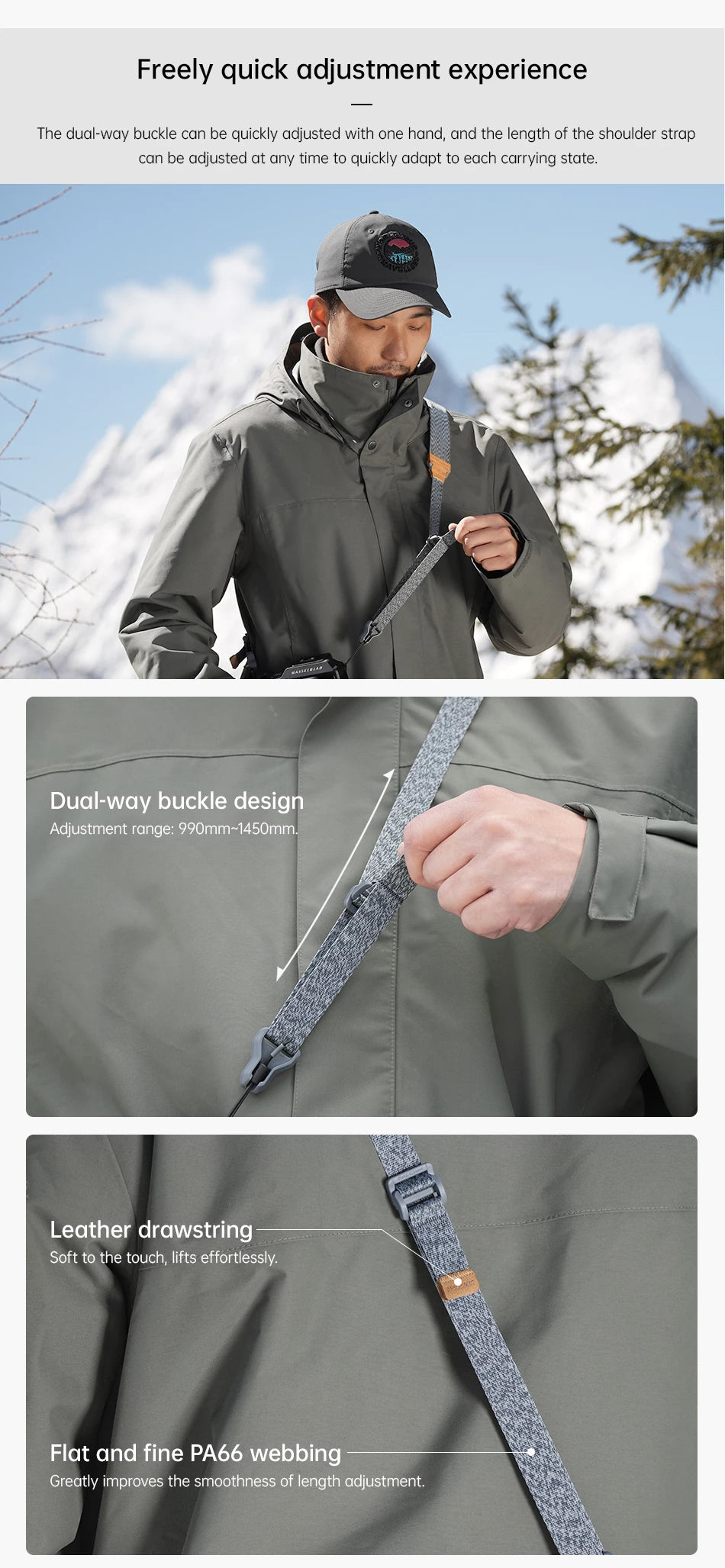 FALCAM Maglink Quick Magnetic Buckle Shoulder Strap Classic (Grey) 3144