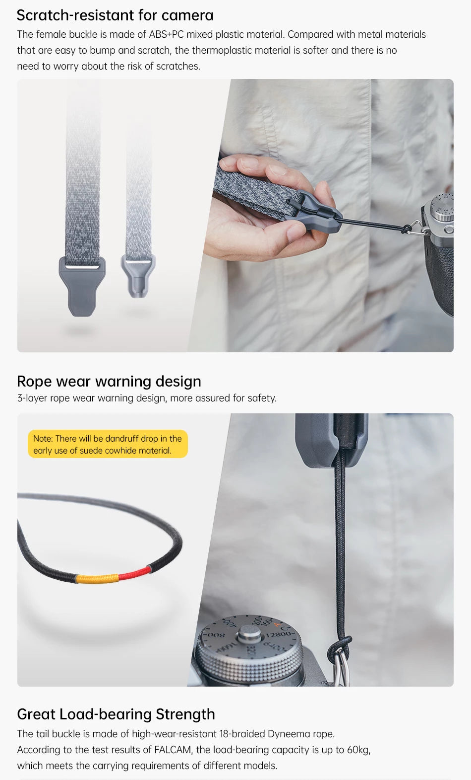 FALCAM Maglink Quick Magnetic Buckle Shoulder Strap Classic (Grey) 3144