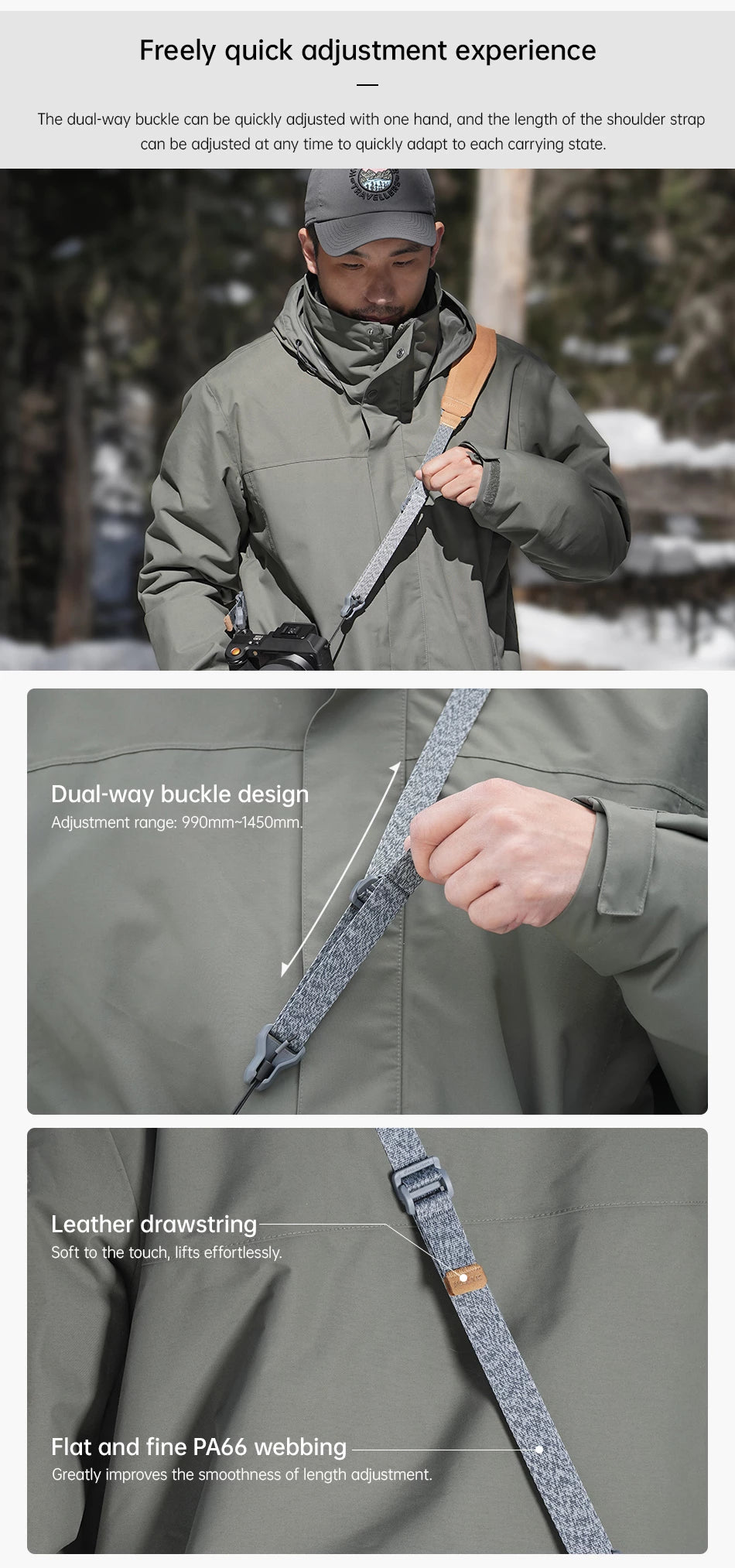 FALCAM Maglink Quick Magnetic Buckle Shoulder Strap Pro (Grey) 3145