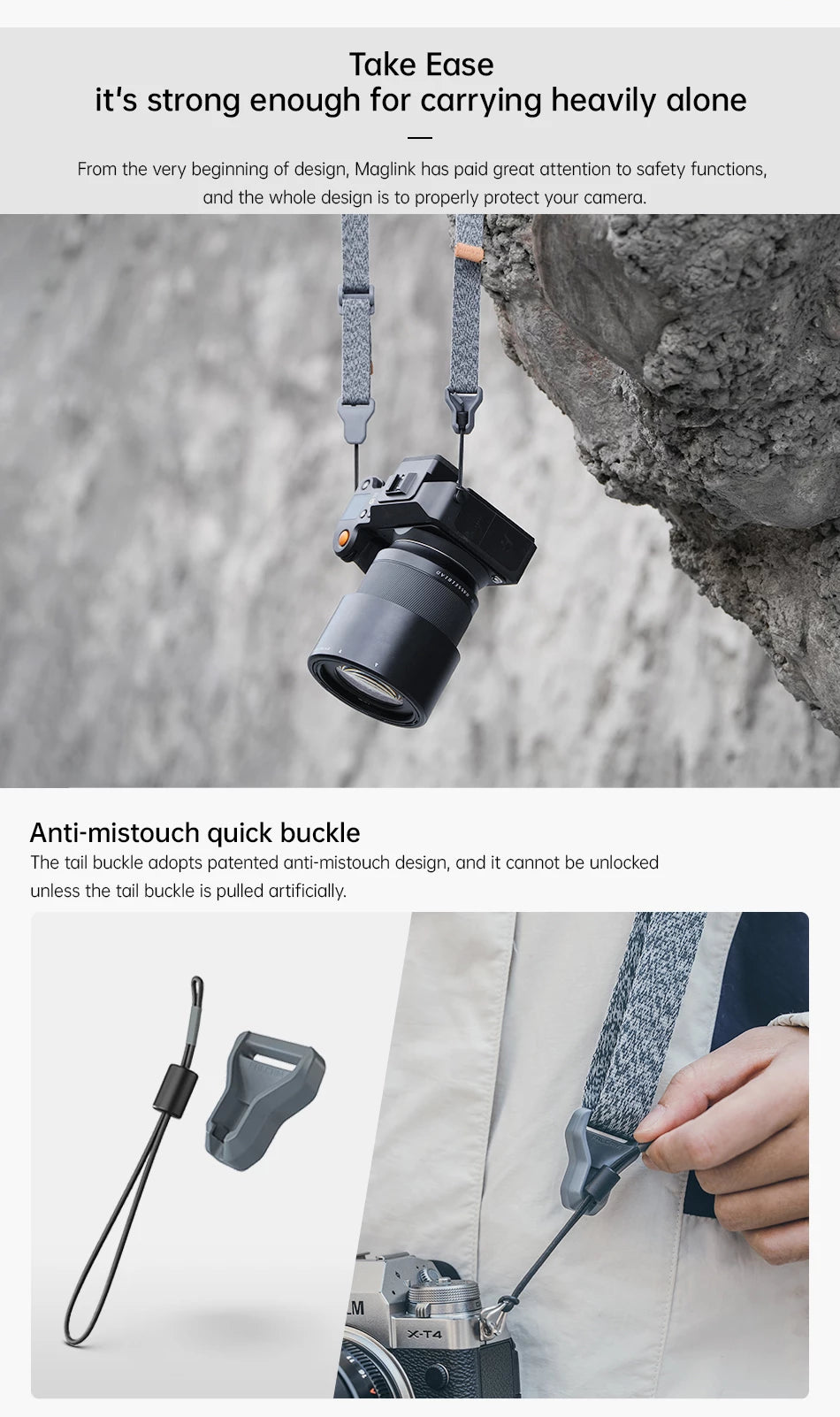 FALCAM Maglink Quick Magnetic Buckle Shoulder Strap Pro (Grey) 3145