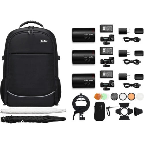 Godox AD100Pro Pocket Flash KIT-2 ( three lights backpack kit )