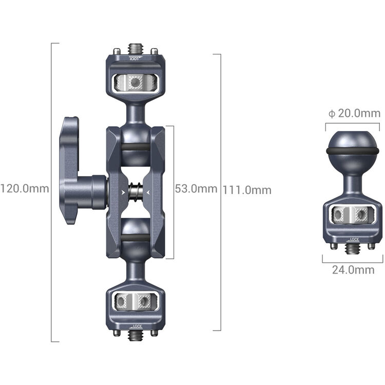 SmallRig Magic Arm with Dual Ball Heads (1/4”-20 Screws) 3873