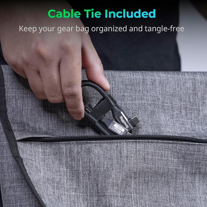 SmallRig USB-C Data Cable (Straight to Angled, 35cm / 13.8in) (40Gbps + 240W + 8K) 5075