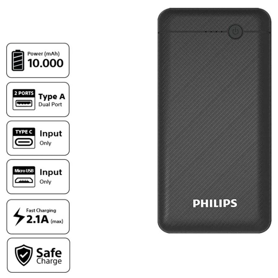 Philips DLP1710CB Universal Power Bank 10.000mAh