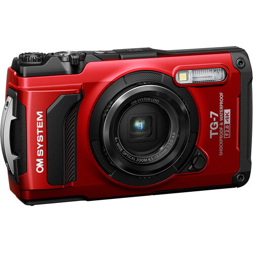 OM SYSTEM Tough TG-7 Digital Camera (Red) + OM SYSTEM OM SYSTEM PT-059 Underwater Housing for OM SYSTEM TG-7