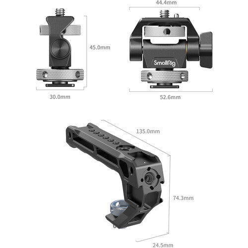 SmallRig Top Handle with Monitor Support Kit (Compatible with Cold Shoe) 5322