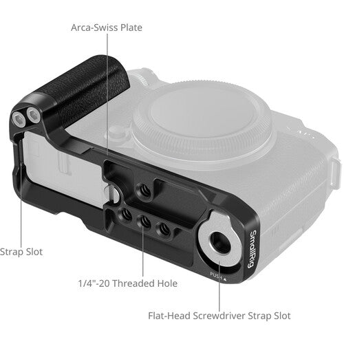 SmallRig L-Shape Mount Plate with Silicone Handle for FUJIFILM X-M5 (Black) 4876