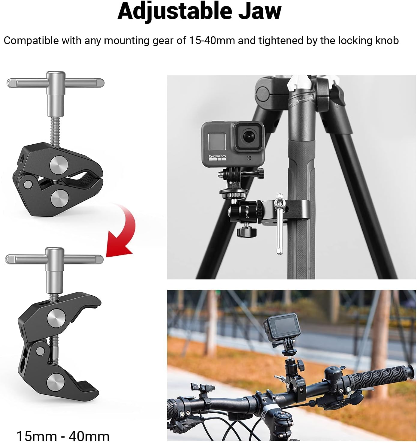 SmallRig Clamp Mount with 1/4" Screw Ball Head Mount 1124