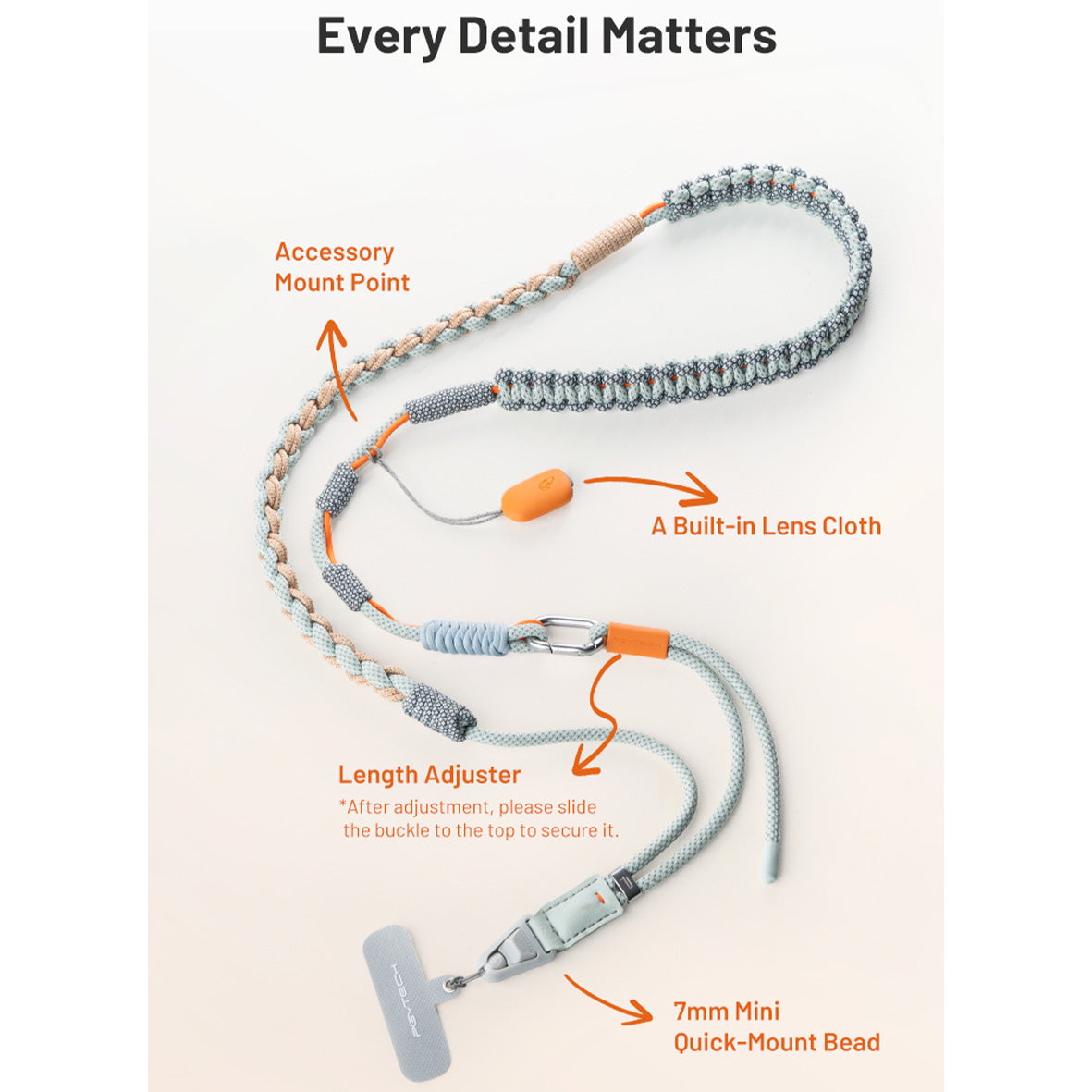 PGYTECH LinkGo Phone Photography Strap (Braided-Coral Pink)P-PG-058