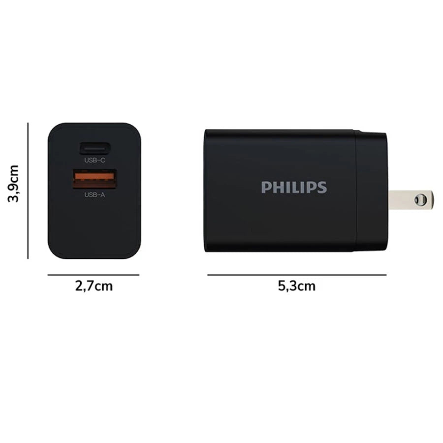 Philips DLP4330N Travel Charger 2 Port PD QC 30W PPS