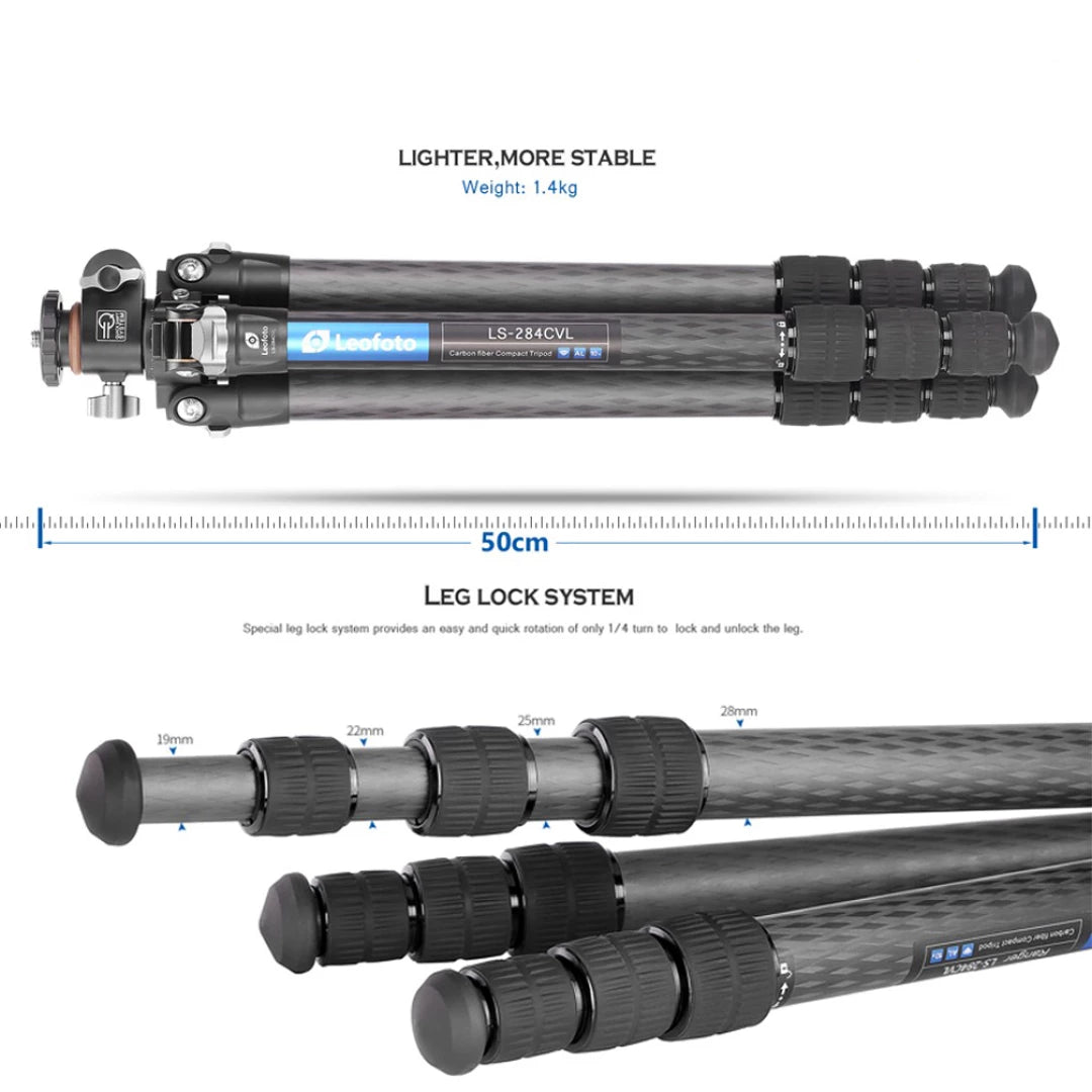 Leofoto LS284CVL Carbon Tripod with LH36 Ball Head