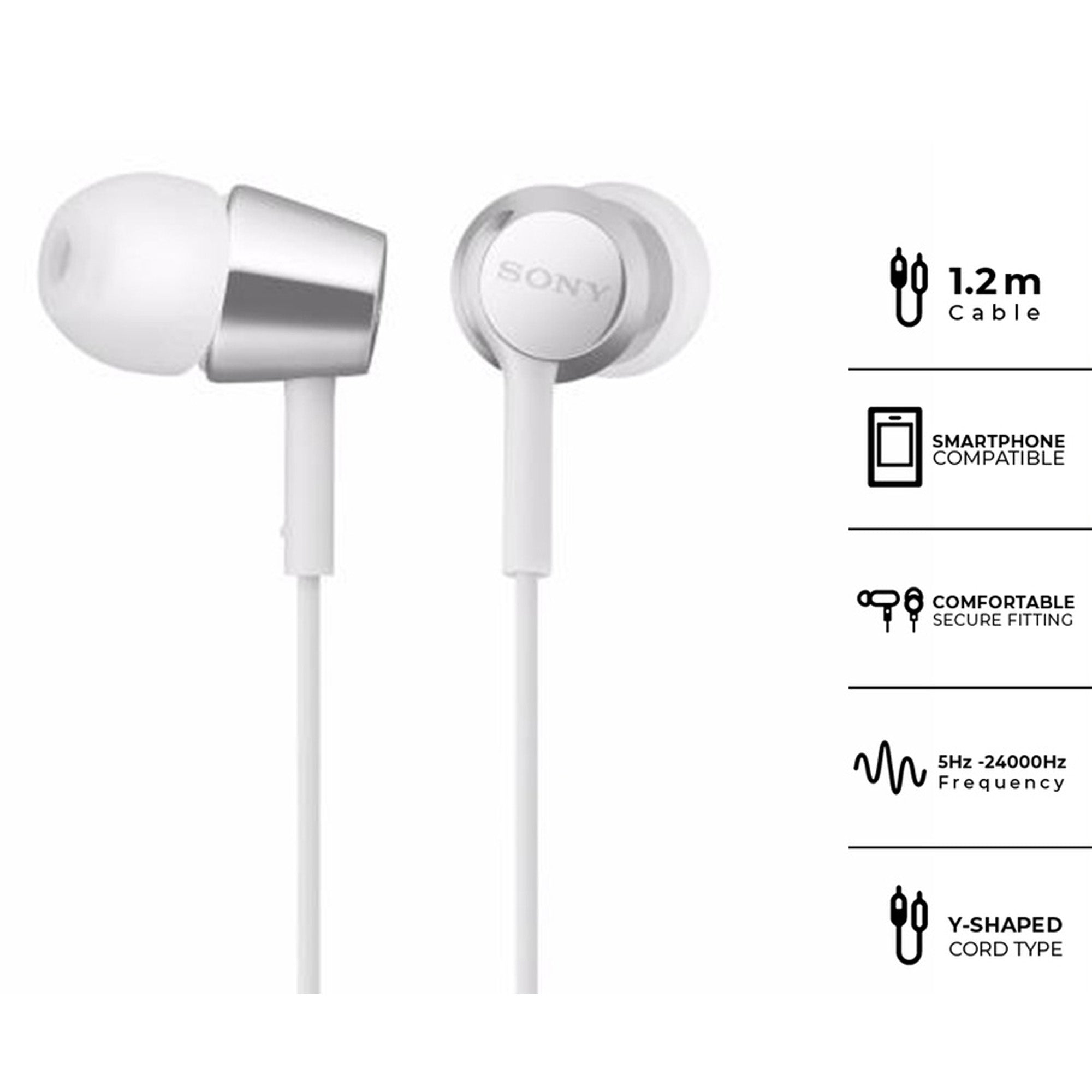 Sony MDR-EX155APWQE In-ear Headphones White