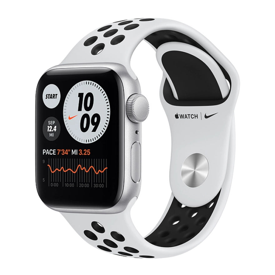 Apple Apple Watch Nike SE GPS 44mm Silver Aluminium Case with Pure Platinum/Black Nike Sport Band Regular - MYYH2ID/A