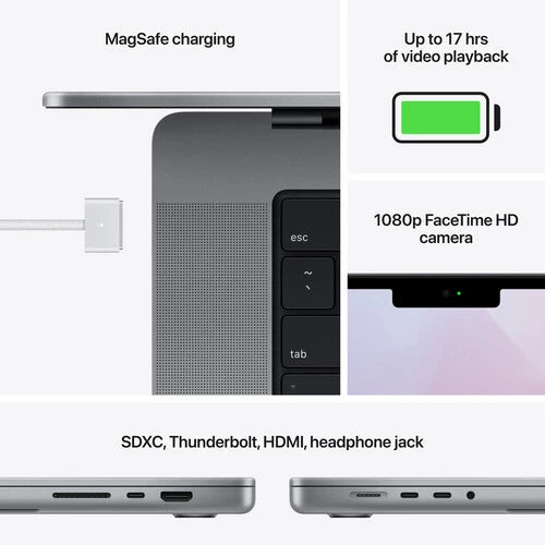 Apple Macbook Pro 14 Inch M1 Pro chip with 10core CPU and 16core GPU, 1TB SSD Silver MKGT3ID/A