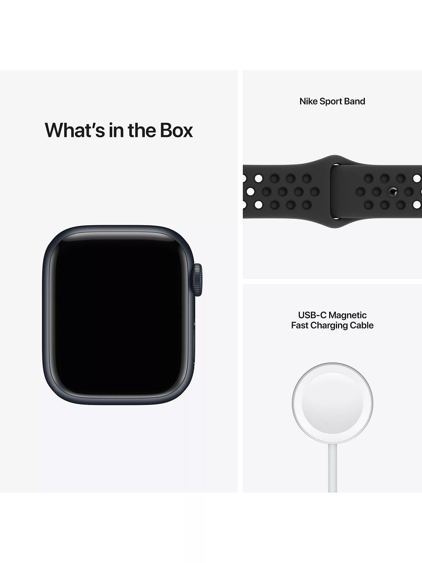 Apple Watch Nike Series 7 GPS, 41mm Midnight Aluminium Case with Anthracite/Black Nike Sport Band MKN43ID/A