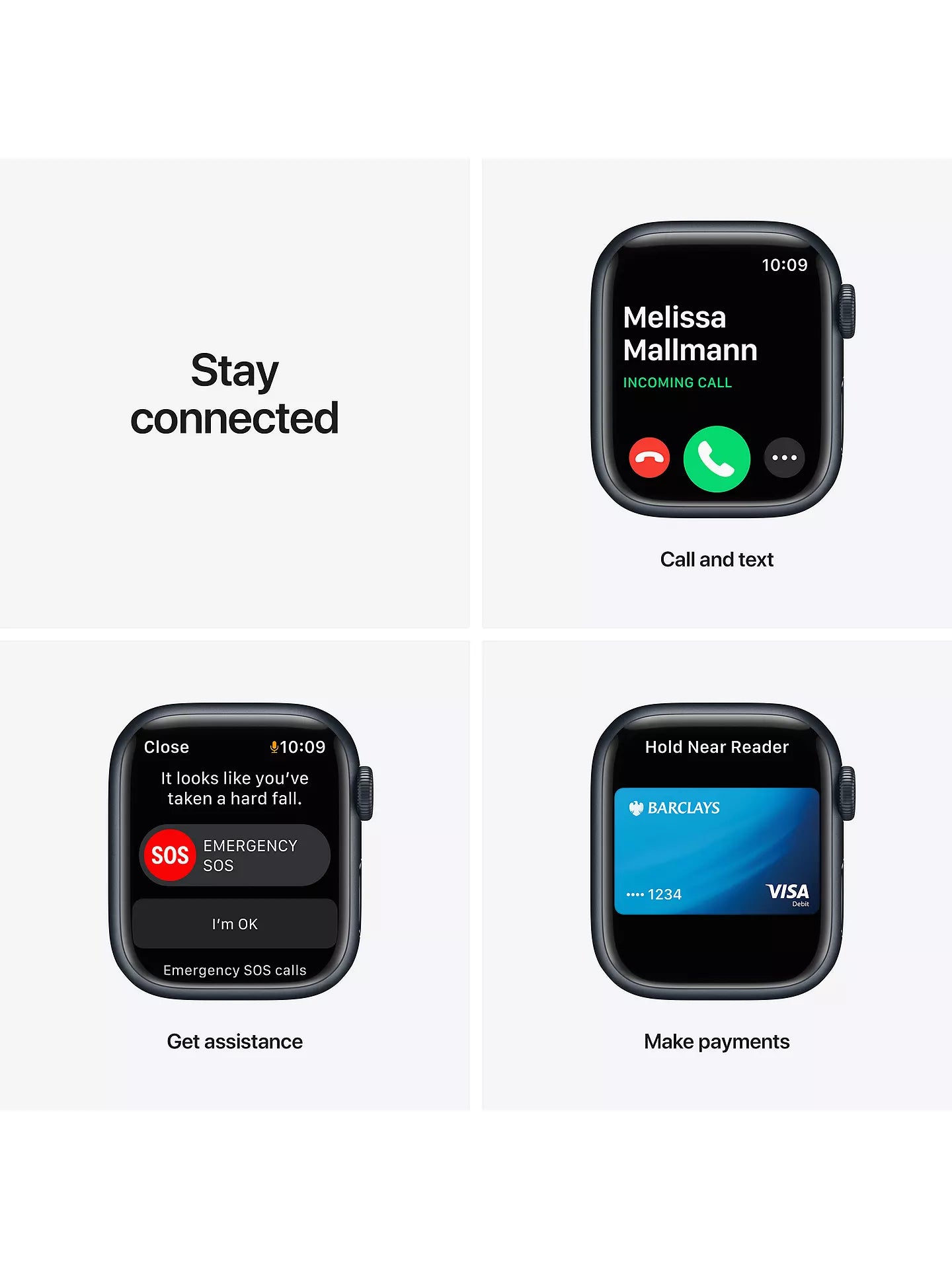 Apple Watch Nike Series 7 GPS, 41mm Midnight Aluminium Case with Anthracite/Black Nike Sport Band MKN43ID/A