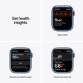 Apple Watch Series 7 GPS, 45mm Blue Aluminium Case with Abyss Blue Sport Band MKN83ID/A