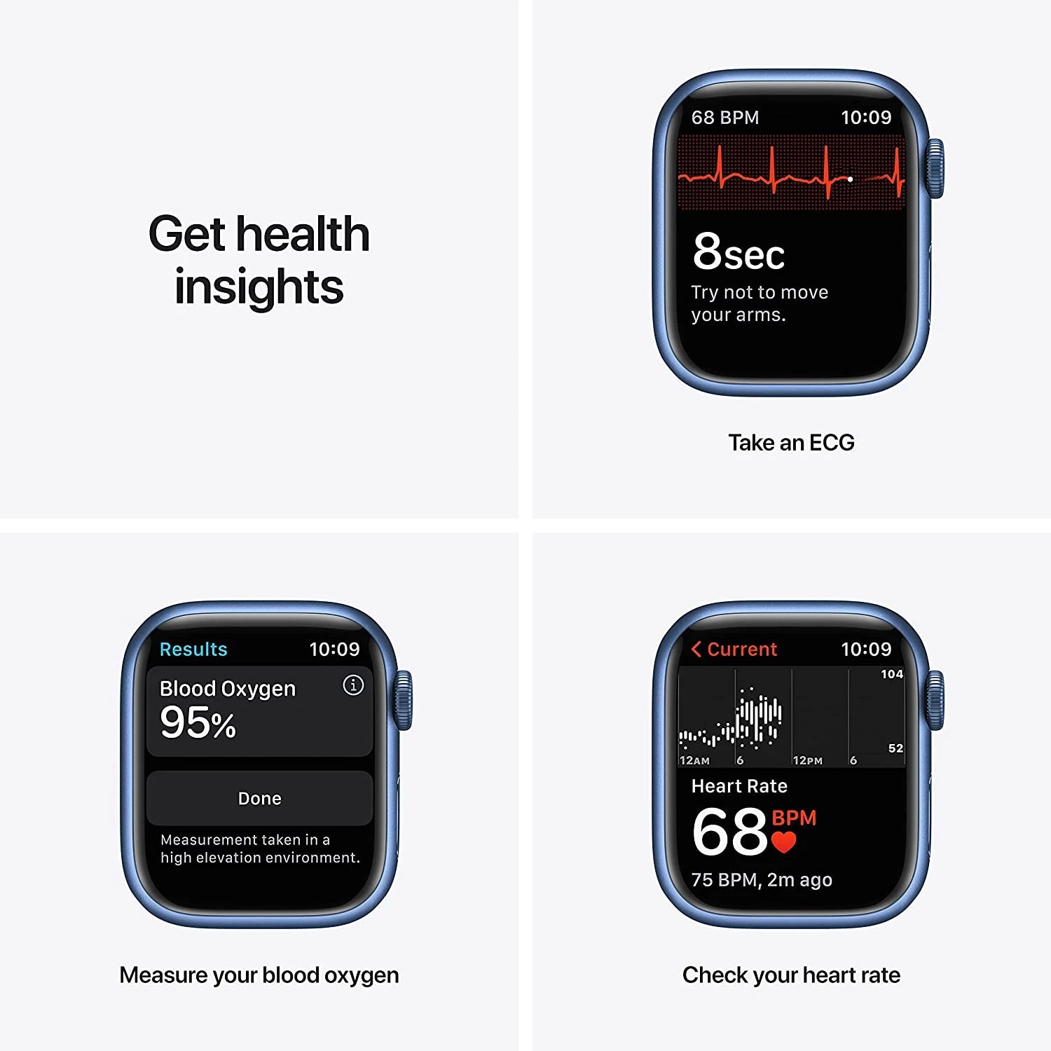 Apple Watch Series 7 GPS, 45mm Blue Aluminium Case with Abyss Blue Sport Band MKN83ID/A
