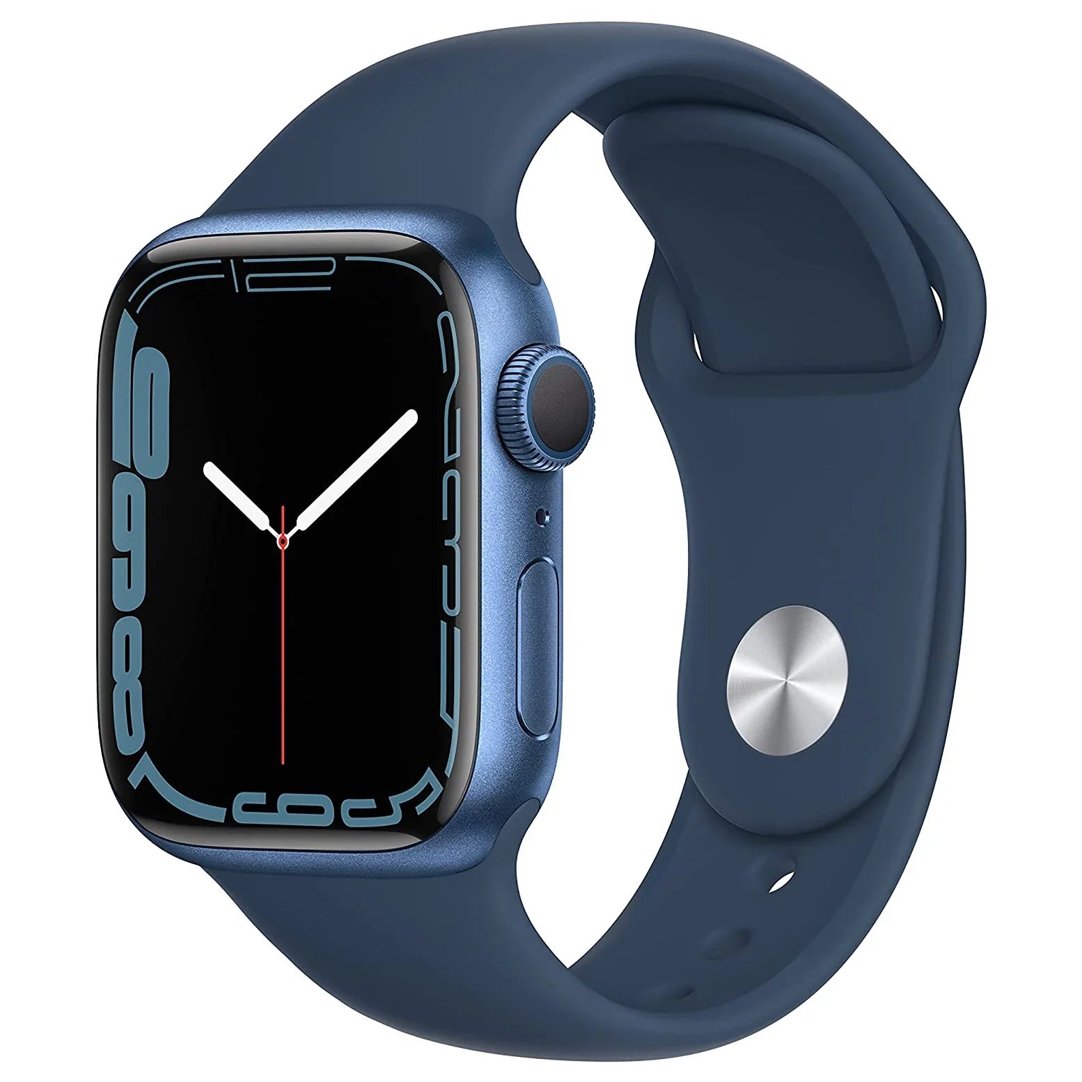 Apple Watch Series 7 GPS, 41mm Blue Aluminium Case with Abyss Blue Sport Band MKN13ID/A
