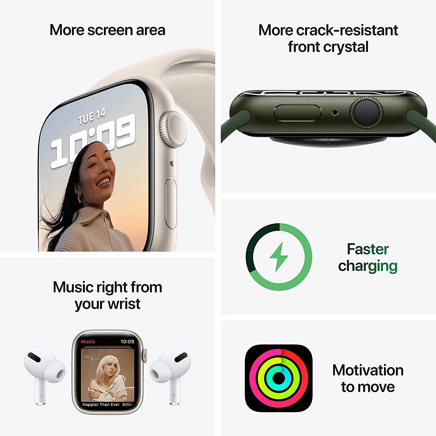 Apple Watch Series 7 GPS, 45mm Blue Aluminium Case with Abyss Blue Sport Band MKN83ID/A