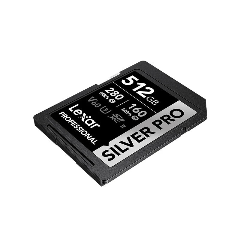 Lexar 512GB Professional SDXC SILVER PRO UHS-II Memory Card 280MB/s