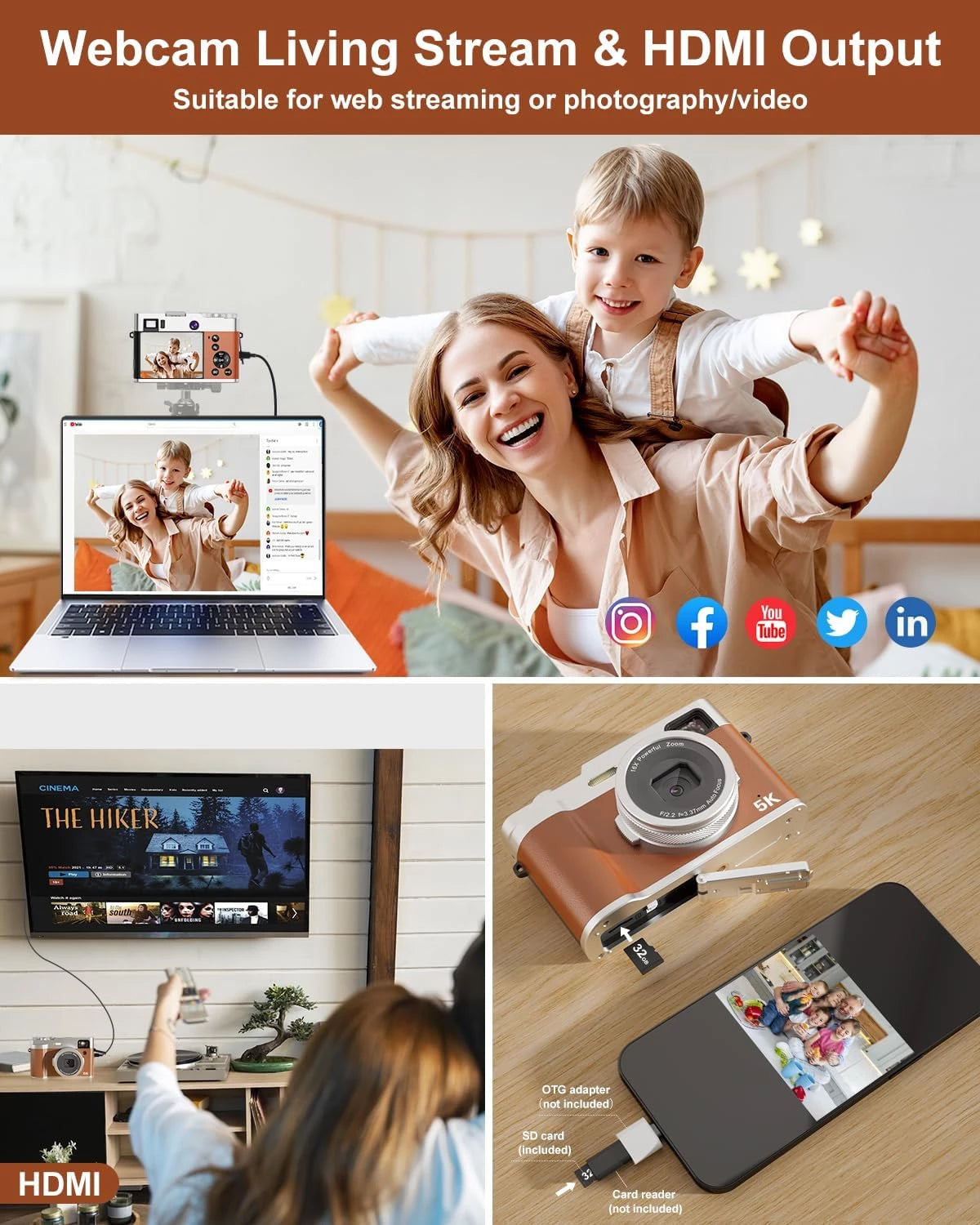 Avangarde VX 48MP Autofocus Digital Camera Black