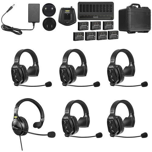 Saramonic WiTalk WT6S 6 Person Full Duplex Wireless Intercom System with Single-Ear Remote Headsets (1.9 GHz)
