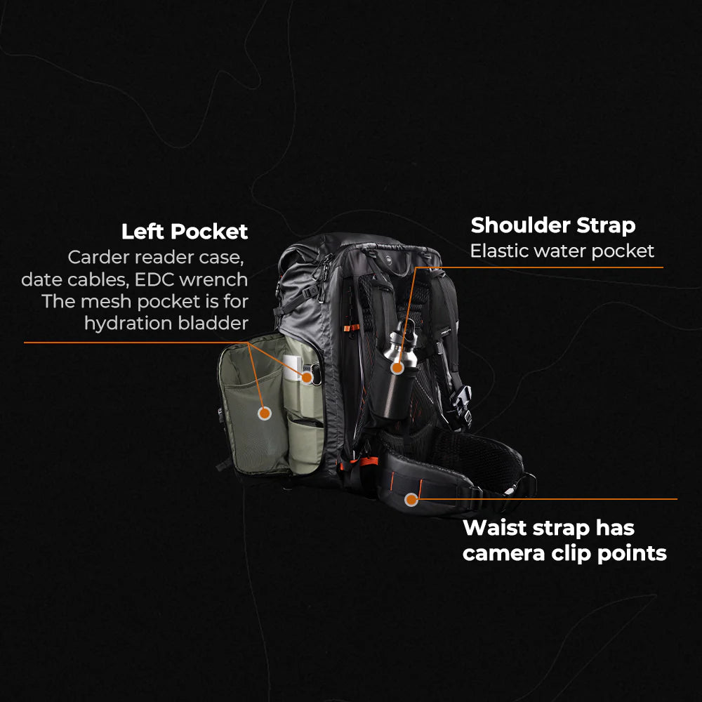 PGYTECH OnePro Flex Backpack 50L(Space Black) + Camera Insert M P-CB-394