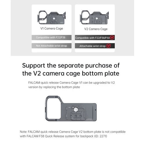 FALCAM F22&F38&F50 Quick Release Camera Cage Base V2(FOR SONY FX3/FX30) 3298