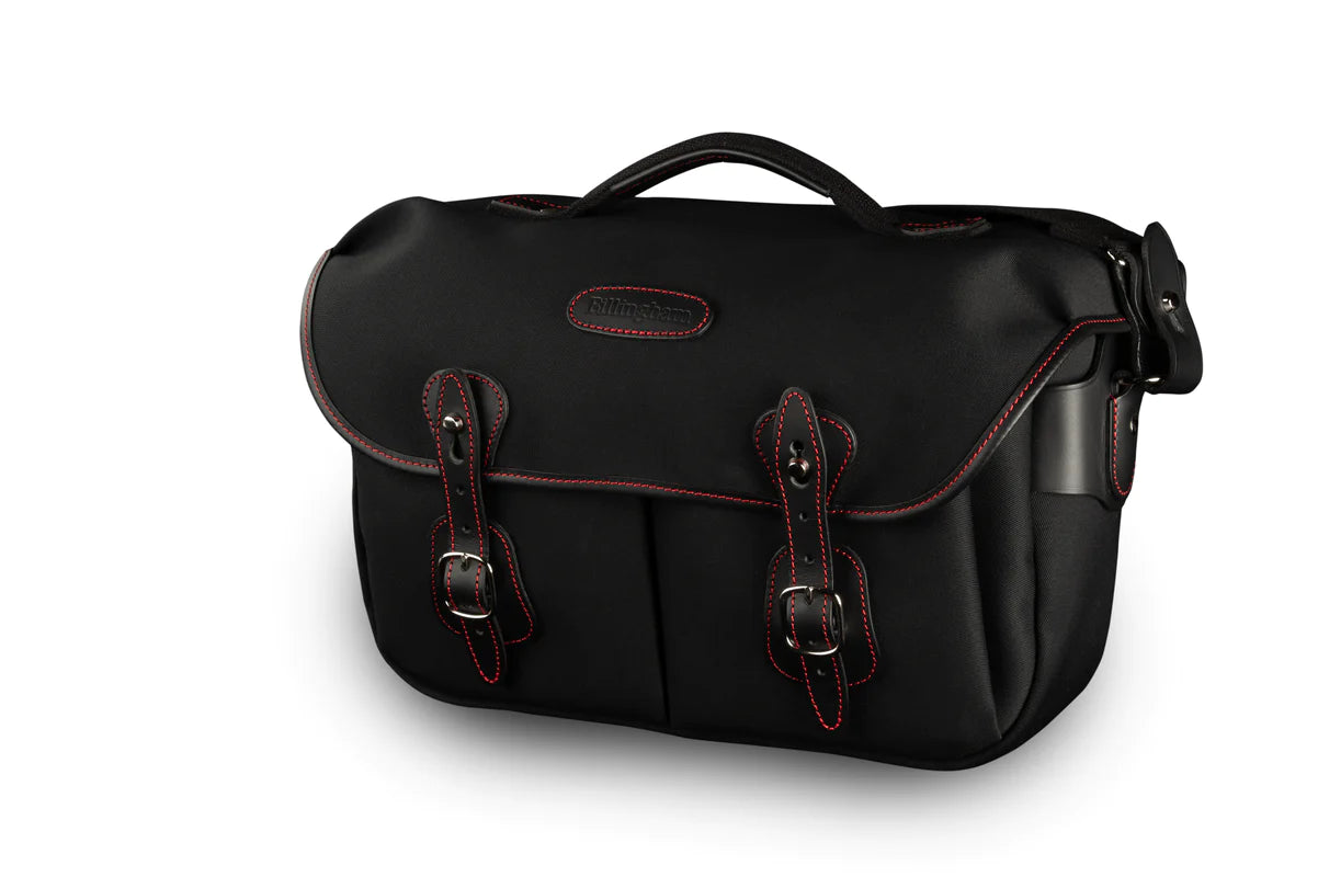 Billingham 50 Years Hadley Small - Black/Black with Red Stitching Camera Bag