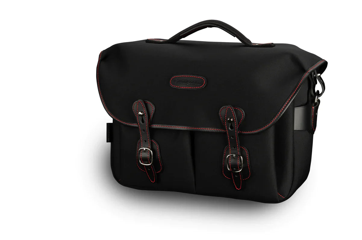 Billingham 50 Years Hadley One - Black/Black with Red Stitching Camera Bag