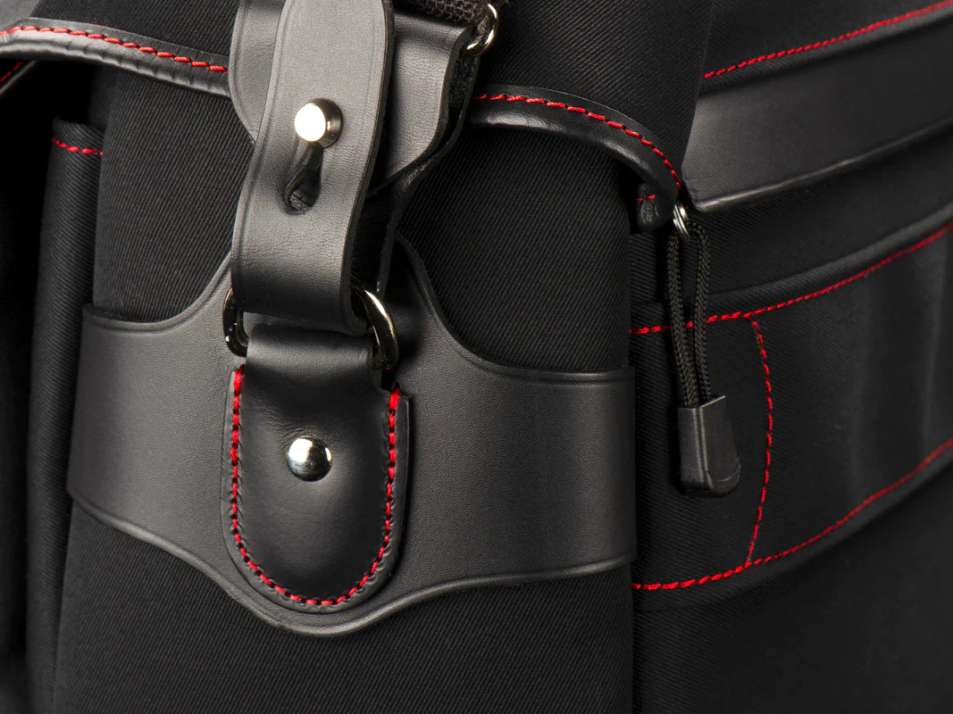 Billingham 50 Years Hadley One - Black/Black with Red Stitching Camera Bag