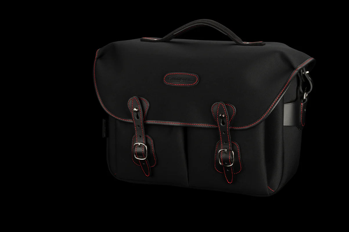 Billingham 50 Years Hadley One - Black/Black with Red Stitching Camera Bag