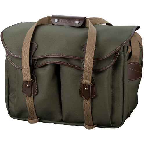 Billingham 445 MKII Camera/Laptop Bag Sage FibreNyte / Chocolate Leather
