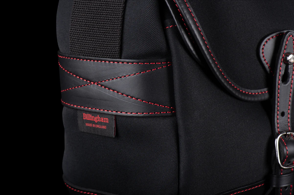 Billingham 50 Years Mini Eventer - Black/Black with Red Stitching Camera Bag