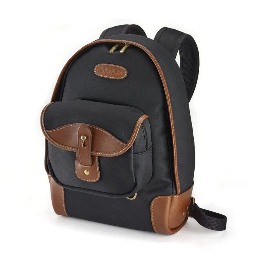 Billingham 35 RUCKSACK - Black Canvas / Tan leather (Olive Lining)